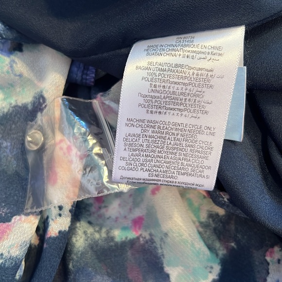 BCBG Generations Dress Womens 0 Short Sleeve Pleated Maxi Watercolor Floral NWT - Picture 9 of 10